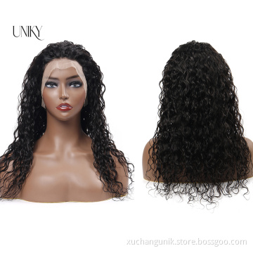 Uniky 100% Brazilian Virgin Human Hair Transparent Swiss Lace Wig HD Body Wave Curly Lace Front wigs for Black Women